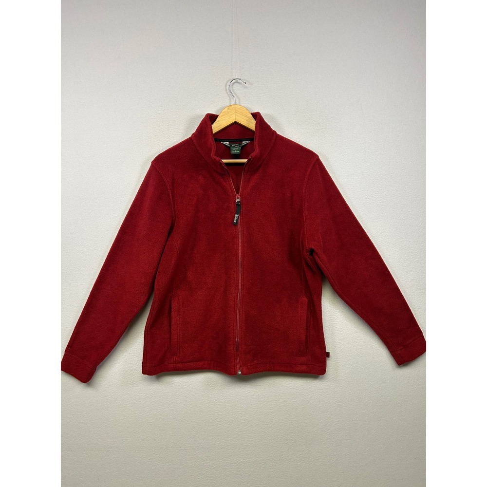 Woolrich Gorpcore Outdoor Womens L Red Full Zip Fleece Jacket